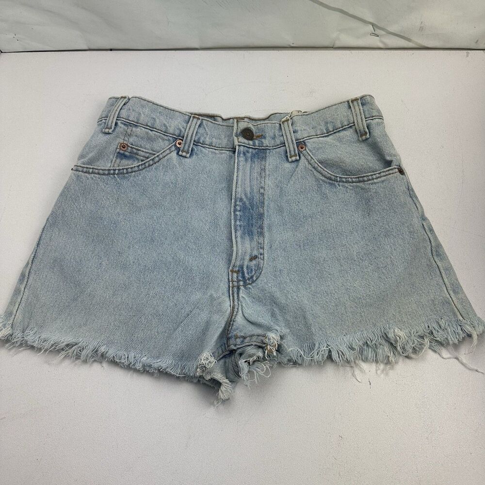 Vintage 90s Levis Jean Shorts 32 Orange Tab 550 USA Jorts Relaxed Cut Off Denim
